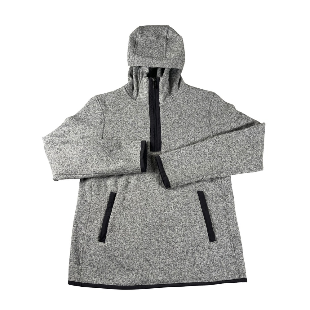 Lululemon Gray Space Dye Half Zip Pullover Hoodie Thumb Holes Women's Sz 8